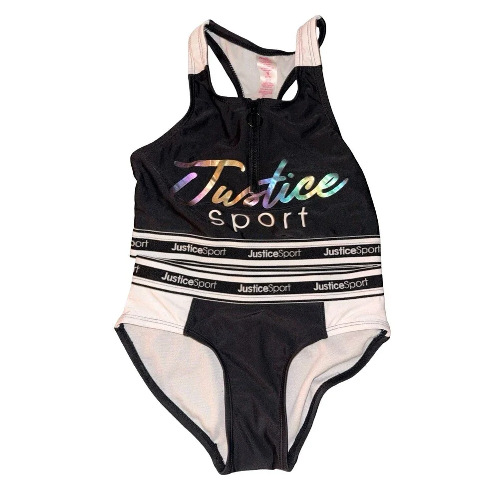 Justice Sport girls two piece swimsuit size 7-8